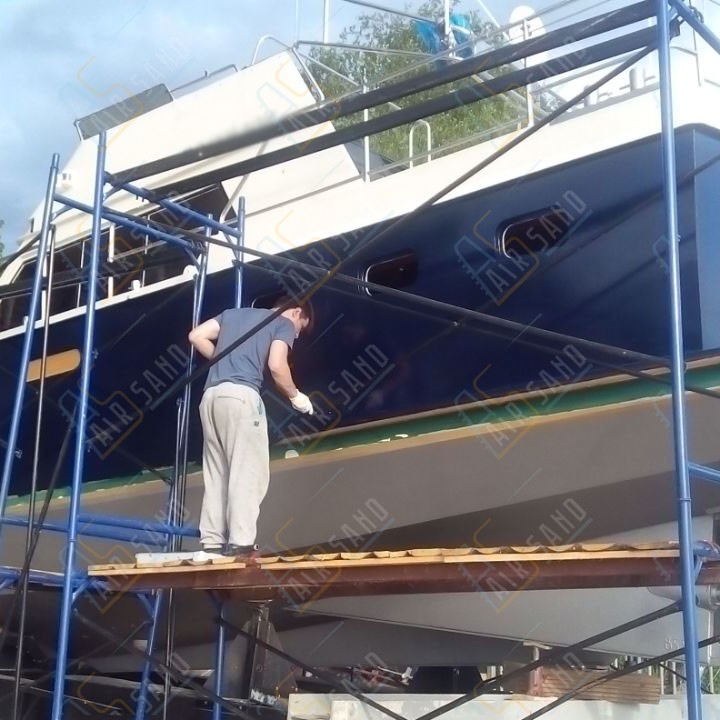 Пескоструйная очистка и покраска яхты